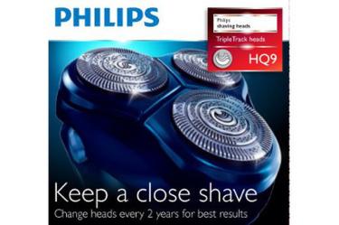 Têtes de rasage HQ9 TRIPLE TRACK HEADS pour rasoir Philips