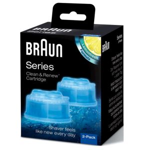Pack de 2 Cartouches gel nettoyant pour station de nettoyage de rasoir Braun