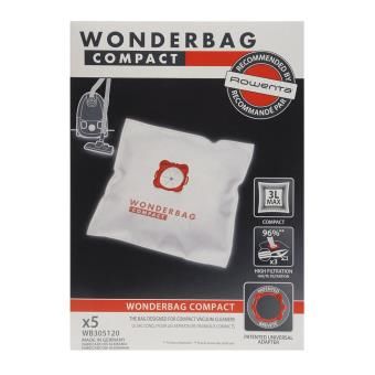 5 Sacs aspirateur Wonderbag compact microfibre blanc 3L