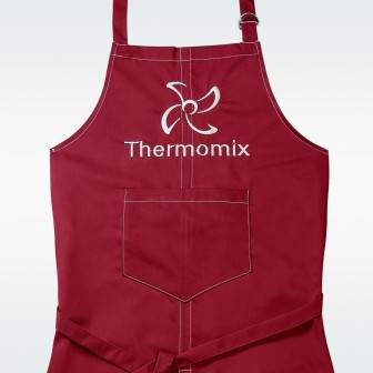 Tablier de cuisine Thermomix rouge, marque Vorwerk
